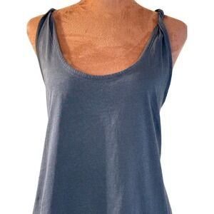 Melrose and Market Tank Top Women's Large Black 100% Cotton Twisted Strap NWOT